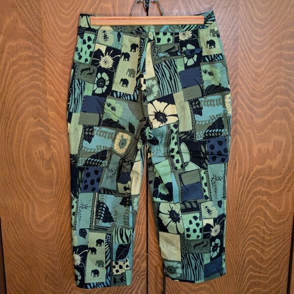 Bette & Court multicolor safari print capri pants - size 6 - Picture 4 of 5
